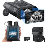 Jumelles Vision Nocturne 4K HD avec Écran 3", Lunettes de Vision Nocturne Infrarouge Rechargeable 6000mAh, Portée 400m dans Le Noir Complet, Zoom Numérique 6X, Carte 32Go