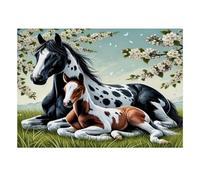 Jument Poulain Fleur 1000 Pièces Mini Puzzle pour Adultes Décoration | 52x38cm Carton Amateurs De Puzzles Détente Puzzle Intellectuel Cadeau D'anniversaire Décor De Bureau