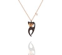 Jumeon, TRDYL456, Collier en argent, 100 % argent massif 925, or rose