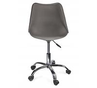 JUMI Chaise de Bureau Pivotante IGER Grise, Fauteuil Réglable en Hauteur avec Coussin Similicuir, Base Acier à roulettes, Design Scandinave, 100 kg Max