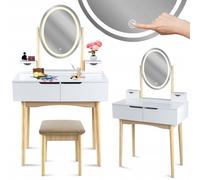 JUMI Coiffeuse avec Miroir LED - Cosmétique scandinave
