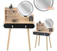 JUMI Coiffeuse scandinave avec miroir LED Scandi