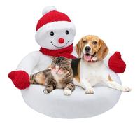 JUMI Lit pour Chien Chat Animal de Noël Coussin Doux Bonhomme de Neige 50 x 50 cm