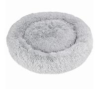 JUMI Lit Rond en Peluche pour Chat - Gris - 80 x 80 cm - Grand lit Douillet - Lit pour Chats et Chiens