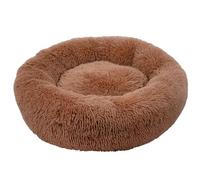 JUMI Lit rond en peluche pour chat - Marron - 60 x 60 cm - Lit douillet - Lit douillet pour chat et chien
