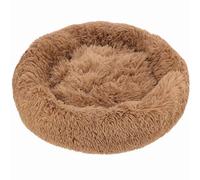 JUMI Lit Rond en Peluche pour Chat - Marron - 80 x 80 cm - Grand lit Douillet - Lit pour Chats et Chiens