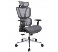 JUMI NEOVA Chaise de bureau ergonomique - 63 x 125 x 70 cm - Avec accoudoirs - Chaise de bureau pratique pour adultes et enfants - En plastique - Couleur noire (gris)