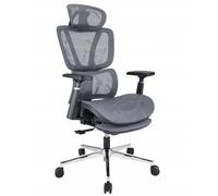 JUMI Neova Chaise de bureau ergonomique avec repose-pieds - 63 x 125 x 70 cm - Chaise de gaming avec accoudoirs - Chaise de bureau pratique pour adultes et enfants - En plastique - Couleur noire (gris