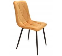 JUMI Piado Chaise de Salle à Manger, Moderne, 44 x 89 x 52 cm, pour Salon, Chambre à Coucher, Bureau, sans accoudoir, Chaise de Bureau, Coiffeuse, Pieds en métal, Velours, Jaune