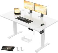 JUMMCIO Bureau réglable en hauteur, 140 x 70 cm, électrique avec plateau en quatre parties, bureau d'ordinateur avec fonction mémoire, bureau debout pour bureau, blanc