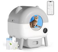 JUMMICO Bac à litière autonettoyant XXL, Grande capacité 90L+15L, Commande par Application, Panneau de Commande, Suivi de santé IA, Toilette pour Chats adaptée aux foyers à Plusieurs Chats