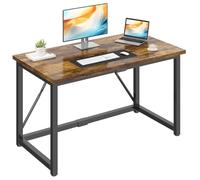 JUMMICO Bureau 140 x 50 x 75 cm, Petite Table d'ordinateur pour Salle de Travail, la Maison, Poste de Travail à Domicile, Cadre Robuste, Marron
