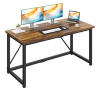 JUMMICO Bureau 140 x 60 x 75 cm, Petite Table d'ordinateur pour Salle de Travail, la Maison, Poste de Travail à Domicile, Cadre Robuste, Marron