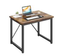 JUMMICO Bureau 80 x 50 x 75 cm, Petite Table d'ordinateur pour Salle de Travail, la Maison, Poste de Travail à Domicile, Cadre Robuste, Marron