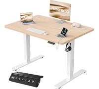 JUMMICO Bureau Assis Debout 100×60 cm, Rappel Posture, 2 Mémoires, Beige