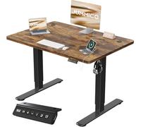 JUMMICO Bureau Assis Debout 100×60 cm, Rappel Posture, 2 Mémoires, Marron