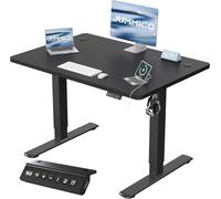 JUMMICO Bureau Assis Debout 100×60 cm, Rappel Posture, 2 Mémoires, Noir