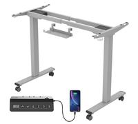 JUMMICO Bureau Assis Debout Double Moteur Double Traverse Capacité de Charge 100kg avec Panneau de contrôle Intelligent Contrôleur de mémoire à 3 Vitesses Interface USB-C Système Anti-Collision