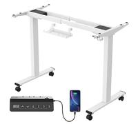 JUMMICO Bureau Assis Debout Double Moteur Double Traverse Capacité de Charge 100kg avec Panneau de contrôle Intelligent Contrôleur de mémoire à 3 Vitesses Interface USB-C Système Anti-Collision
