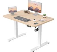 JUMMICO Bureau Assis Debout Électrique 100×60 cm, Bureau Électrique avec Chargeur USB, Bureau Réglable en Hauteur