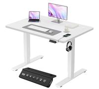 JUMMICO Bureau Assis-Debout Électrique 100x60cm, USB & 2 Mémoires, Blanc