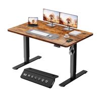 JUMMICO Bureau Assis-Debout Électrique 120x60cm, USB & 2 Mémoires, Marron