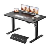 JUMMICO Bureau Assis-Debout Électrique 120x60cm, USB & 2 Mémoires, Noir