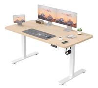 JUMMICO Bureau Assis Debout Électrique 140×60 cm, Bureau Électrique avec Chargeur USB, Bureau Réglable en Hauteur