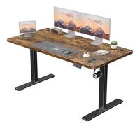JUMMICO Bureau Assis Debout Électrique 140×60 cm, Bureau Électrique avec Chargeur USB, Bureau Réglable en Hauteur