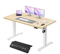 JUMMICO Bureau Assis-Debout Électrique 140x60cm, USB & 2 Mémoires, Beige | Moteur Silencieux, Surface Anti-Rayures, Structure Métal Stable. Idéal pour Télétravail & Gaming, Hauteur 72-116 cm
