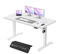 JUMMICO Bureau Assis-Debout Électrique 140x60cm, USB & 2 Mémoires, Blanc | Moteur Silencieux, Surface Anti-Rayures, Structure Métal Stable. Idéal pour Télétravail & Gaming, Hauteur 72-116 cm