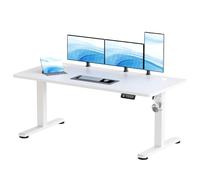JUMMICO Bureau Assis-Debout Électrique 160 x 60 cm, Blanc