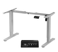 JUMMICO Bureau Assis-Debout Électrique avec 2 Mémoires Automatiques, Cadre de Table Réglable en Hauteur à 2 Étages, Piétement de Bureau Robuste, Gris
