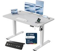 JUMMICO Bureau Assis Debout Électrique avec USB, 120 x 60 cm, Bureau Ordinateur Réglable en Hauteur avec Mémoire, Standing Desk Ergonomique pour Bureau et Télétravail, Gray