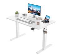 JUMMICO Bureau Assis Debout Électrique,Réglable en Hauteur Bureau Assis Debout Assis Debout électrique Réglable en Hauteur Bureau avec Fonction Mémoire avec Crochet,Standing Desk, 100x60cm Blanc