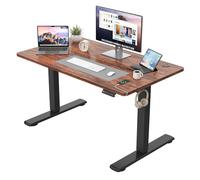 JUMMICO Bureau Assis Debout Plateau de Table d'un Seul Tenant, Électrique en Hauteur, avec Fonction Mémoire, Bureau Réglable en Hauteur pour PC, Bureau Gaming, 110 x 53 cm, Marron