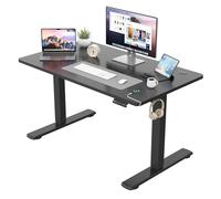 JUMMICO Bureau Assis Debout Plateau de Table d'un Seul Tenant, Électrique en Hauteur, avec Fonction Mémoire, Bureau Réglable en Hauteur pour PC, Bureau Gaming, 110 x 53 cm, Noir