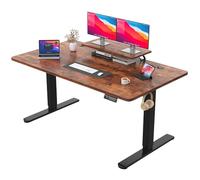 JUMMICO Bureau Bureau Assis Debout électrique avec Panneau de Commande Intelligent Contrôle de la mémoire à 2 Vitesses Système Anti-Collision Gestionnaire de câbles Coin de Table réglable en Hauteur