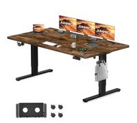 JUMMICO Bureau d'ordinateur électrique réglable en Hauteur avec Station de Charge et Gestion des câbles Ergonomique réglable en Hauteur 180 x 80 cm Marron