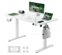 JUMMICO Bureau électrique réglable en Hauteur 120 x 80 cm avec Station de Charge, Bureau d'ordinateur réglable en Hauteur avec Gestion des câbles, Bureau Ergonomique pour s'asseoir Debout, Table