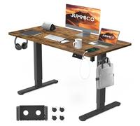 JUMMICO Bureau électrique réglable en Hauteur 120 x 80 cm avec Station de Charge, Bureau d'ordinateur réglable en Hauteur avec Gestion des câbles, Ergonomique, Marron