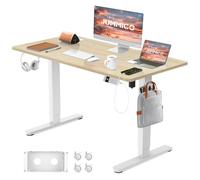 JUMMICO Bureau électrique réglable en Hauteur 120 x 80 cm avec Station de Charge, Bureau d'ordinateur réglable en Hauteur avec Gestion des câbles, Bureau Ergonomique Assis/Debout, Table réglable en
