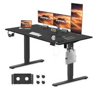 JUMMICO Bureau électrique réglable en Hauteur 160 x 80 cm avec Station de Charge, Bureau d'ordinateur réglable en Hauteur avec Gestion des câbles, Bureau Ergonomique Assis/Debout, Table réglable en