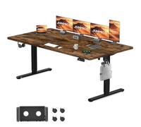 JUMMICO Bureau électrique réglable en Hauteur 200 x 100 cm avec Station de Charge, Bureau d'ordinateur réglable en Hauteur avec Gestion des câbles, Bureau Ergonomique Assis/Debout, Table réglable en