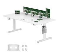 JUMMICO Bureau électrique réglable en Hauteur 200 x 100 cm avec Station de Charge, Bureau d'ordinateur réglable en Hauteur avec Gestion des câbles, Bureau Ergonomique pour s'asseoir Debout, Table