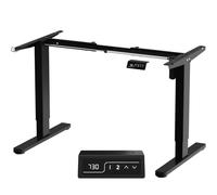JUMMICO Cadre de Bureau Assis-Debout Électrique, Piétement de Table Réglable en Hauteur avec 2 Mémoires, Double Plateau, Pieds Ajustables, Noir