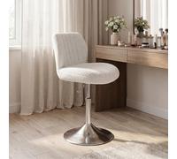 JUMMICO Chaise Coiffeuse 360° Pivotante et Hauteur Réglable - Tabouret de Maquillage en Velours avec Base Métallique, pour Dressing, Salle à Manger et Bureau