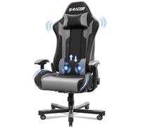 JUMMICO Chaise de Gaming Ergonomique avec Support Lombaire - Chaise d'ordinateur de Course - Hauteur réglable - Charge maximale : 150 kg - Gris