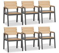 JUMMICO Chaise de Jardin Extérieur en Aluminium Aspect Bois - Antirouille, Facile à Nettoyer et Imputrescible, Charge Maximale 160kg, pour Jardin, Cour, Balcon