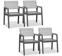 JUMMICO Chaise de Jardin Extérieur en Aluminium Aspect Bois - Antirouille, Facile à Nettoyer et Imputrescible, Charge Maximale 160kg, pour Jardin, Cour, Balcon